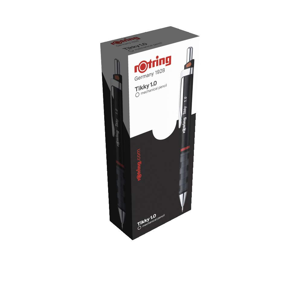 rOtring Tikky-Druckbleistift, farblich gekennzeichnet, 1 mm, schwarzer Schaft, 12er-Box 12er-Box HB