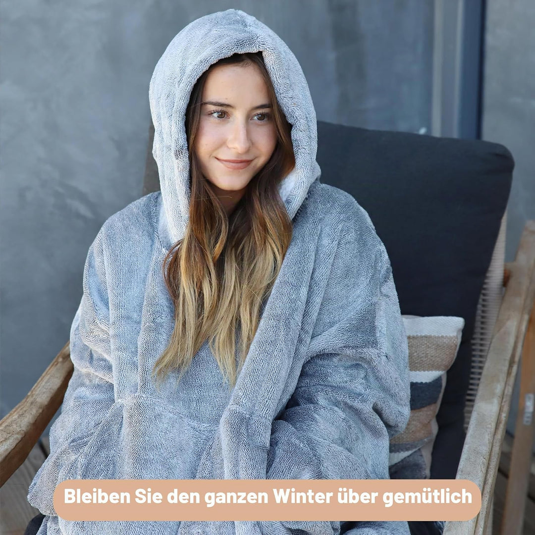 Catalonia Classy Oversized Sherpa Hoodie Decke, grosses Kapuzen-Sweatshirt für Frauen, weiche gemütl