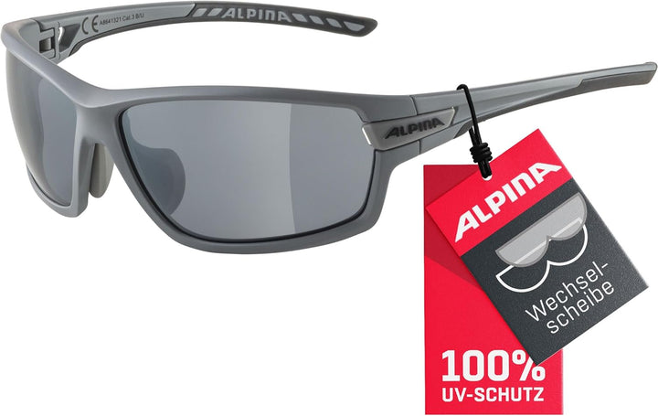 ALPINA TRI-SCRAY 2.0 - Indiv. Anpassbare, Bruchsichere Wechselscheiben Sport- & Fahrradbrille Mit 10