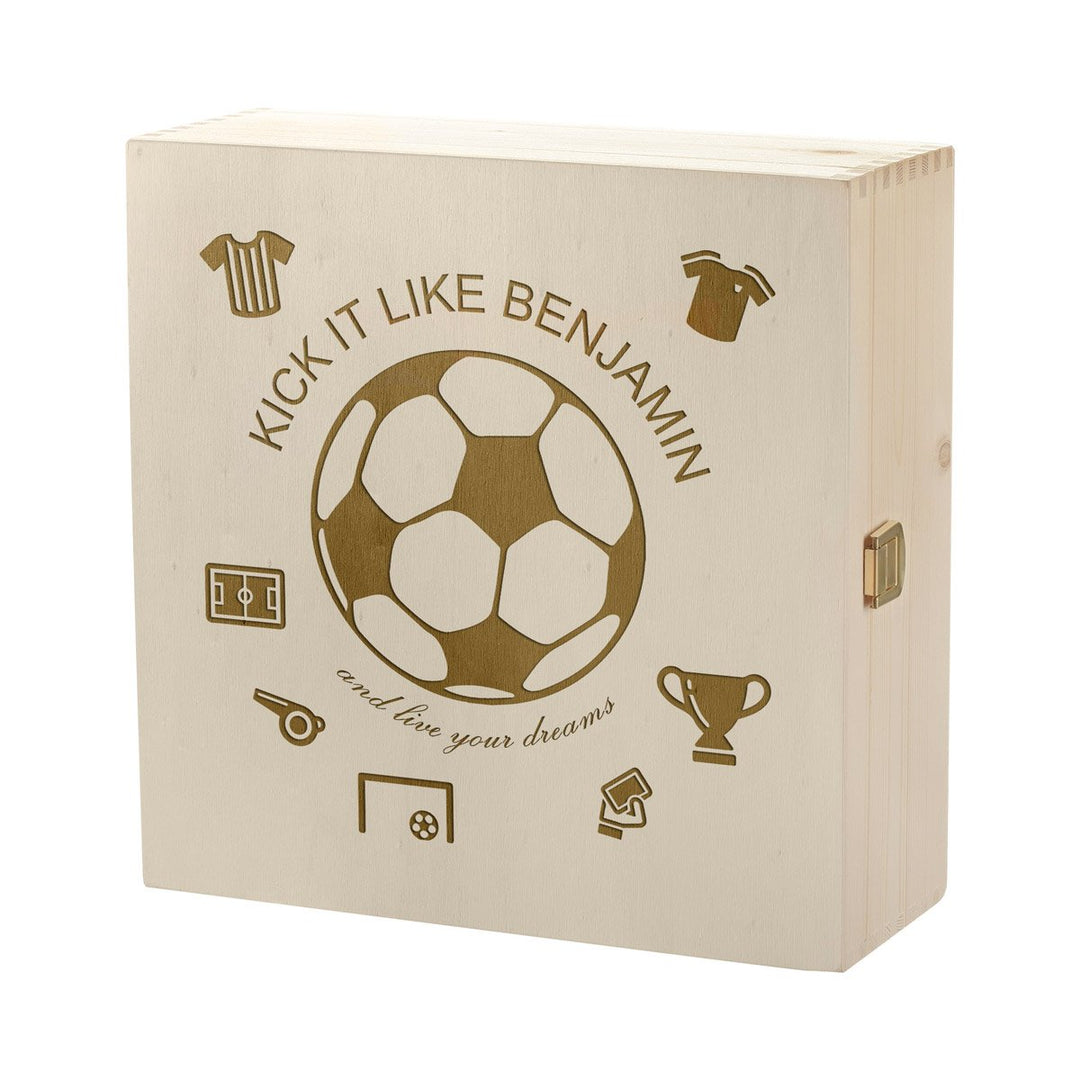polar-effekt Aufbewahrungsbox Gravur - Grosse Holzkiste mit Deckel Natur 27x27cm – Geschenk für Jung
