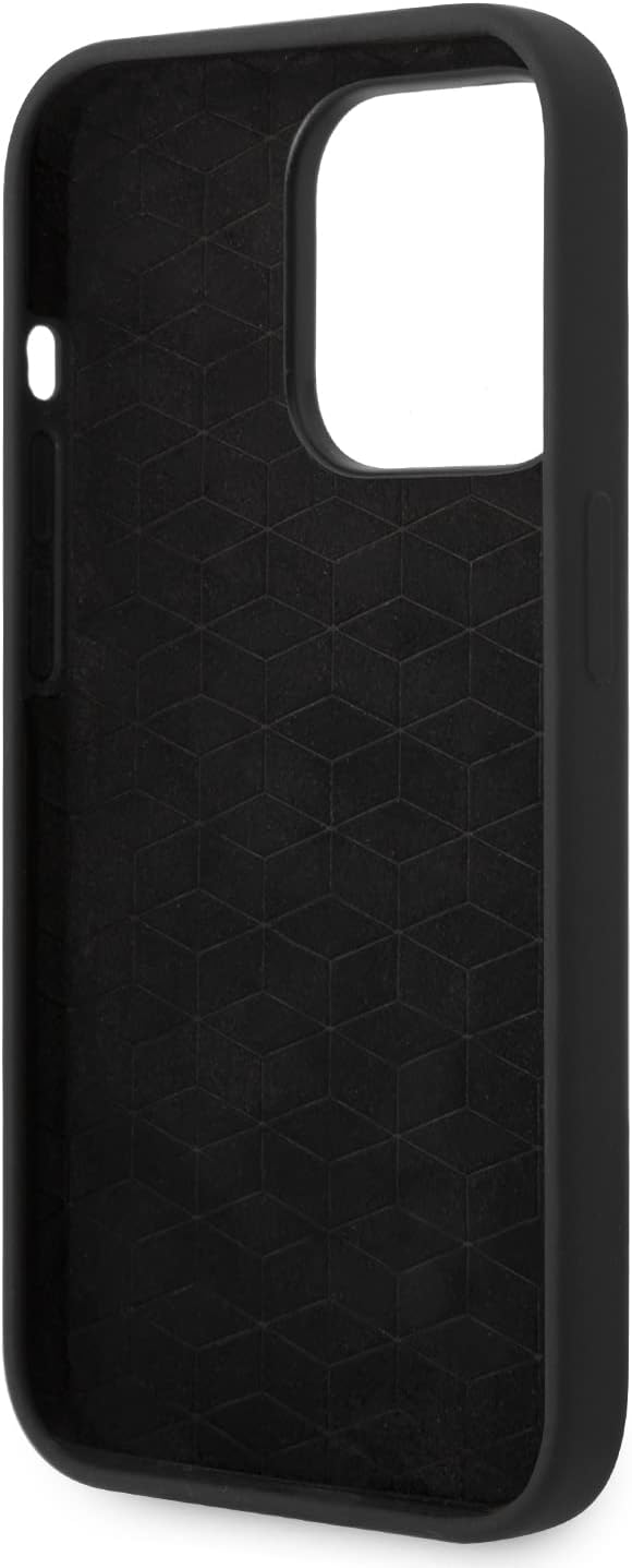 BMW BMHCP15L22SCSK Hülle für iPhone 15 Pro 6.1" Schwarz Silicone Blue&Red Stripes M Collection