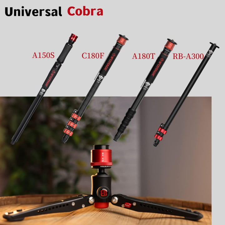 IFOOTAGE Cobra 3 Base, ragbares Mini-Tischstativ für Cobra 2 Einbeinstativ mit 360° Drehbarem Kugelk