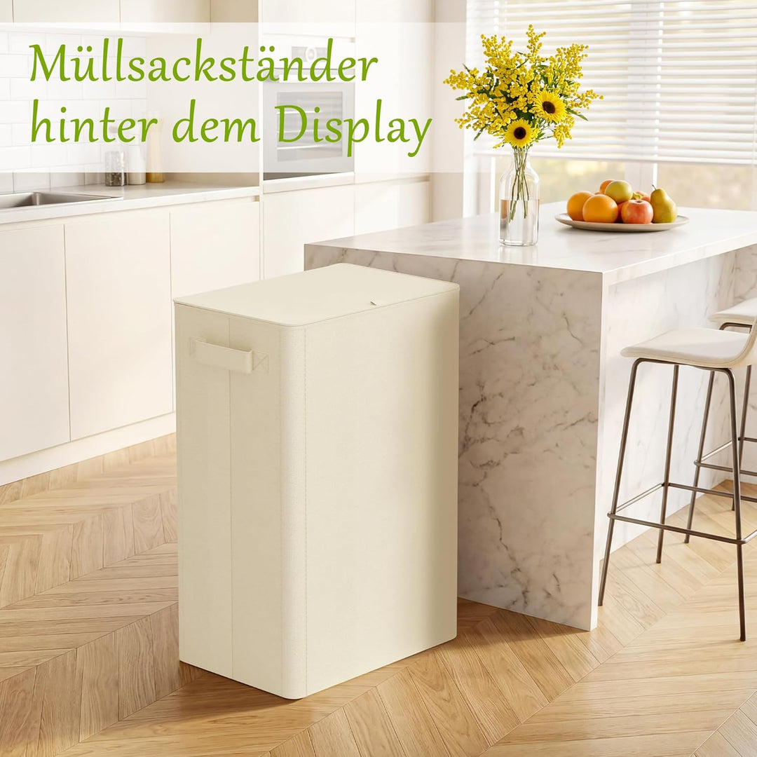 iEGrow Gelber Sack Mülleimer 100L, Mülleimer mit Deckel, Müllsackständer für Gelbe Säcke, Reissversc