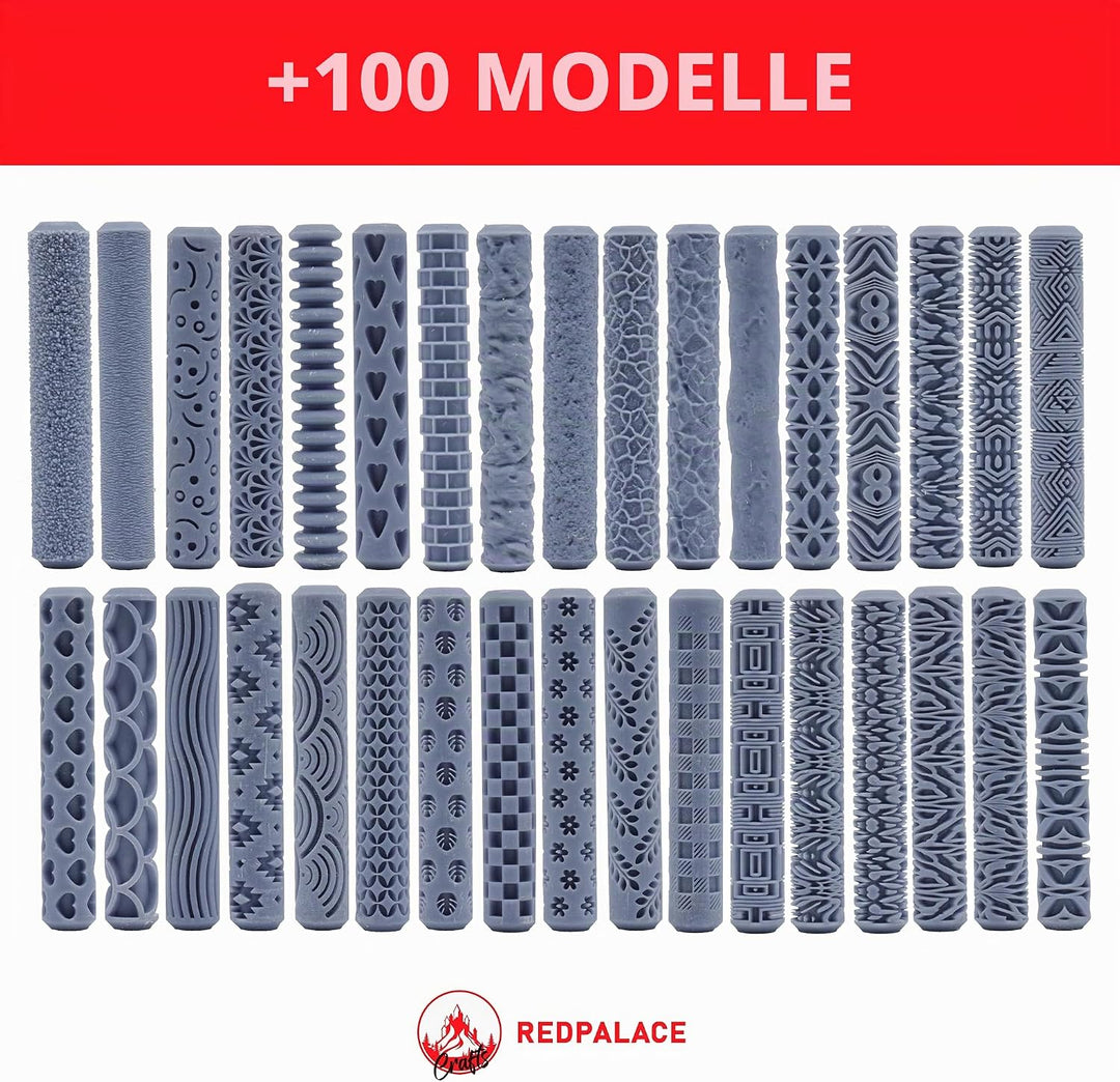 7 Geländestrukturrollen, REDPALACE Bastel-Polymerknete, DIY-Keramikmodellierwerkzeuge, Dekorative Mu