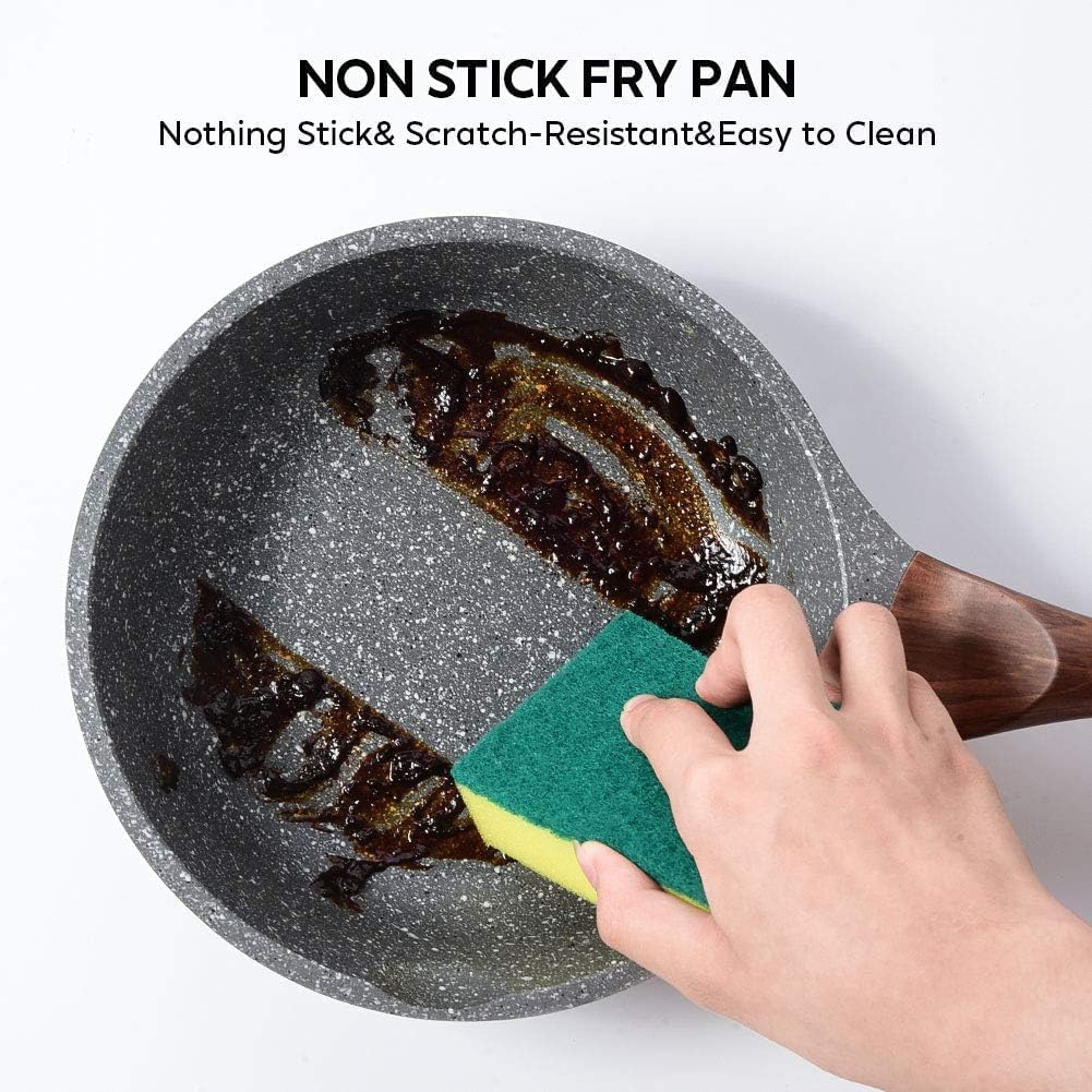 RIOVARM Induktion Bratpfanne Set 20 24 28 cm, Antihaft Granit beschichtung Pfannenset, Brat- & Unive