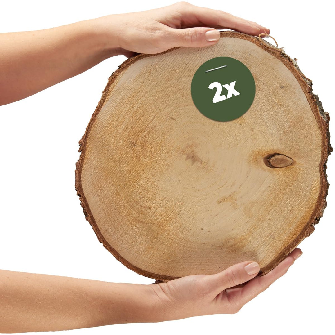 Grosse Holzscheiben in 30 cm (28-32cm) Durchmesser für DIY Basteln und Dekorieren - 2 Stück runde Bi
