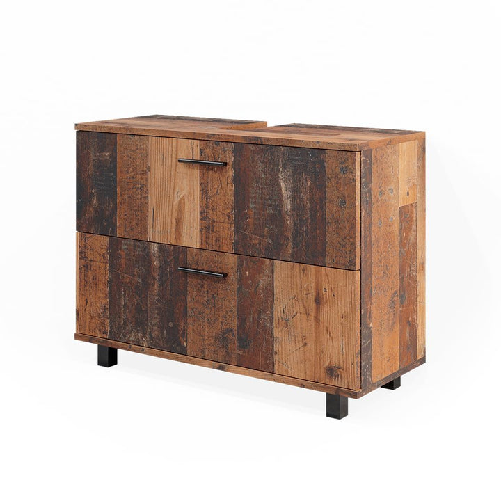 Vicco Waschbeckenunterschrank Ilias, Eiche rustikal, 80.2 x 60.8 cm mit 2 Schubladen