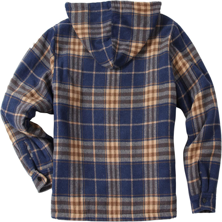 SwissWell Herren Hemdjacke Verdicken Kariertes mit Zipper Flanelljacke Plüschfutter Freizeit Gefütte