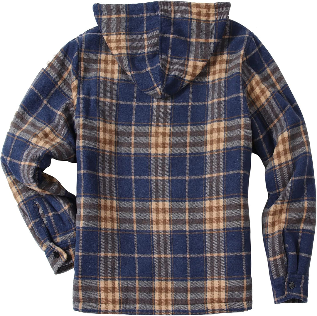 SwissWell Hemdjacke Herren Verdicken Karierts mit Reissverschluss Flanelljacke Plüschfutter Freizeit