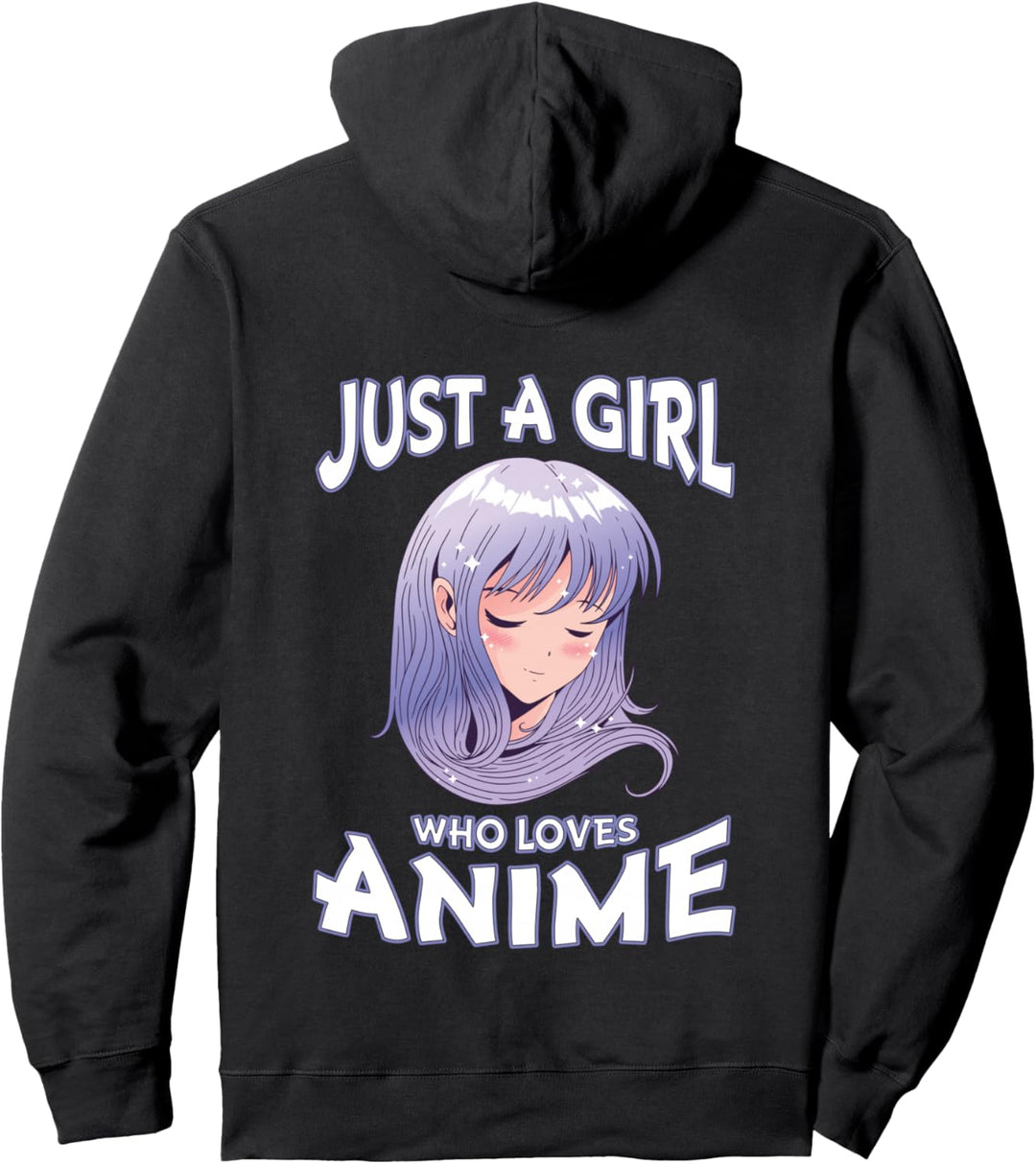 Just A Girl Who Loves Anime Geschenke für Teen Mädchen Merch Pullover Hoodie