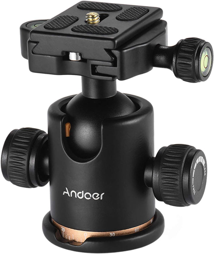 Andoer Mini Stativkopf Kugelkopf, Kamera Stativ Stativköpfe mit Schnellwechselplatte 1/4 zoll Schrau