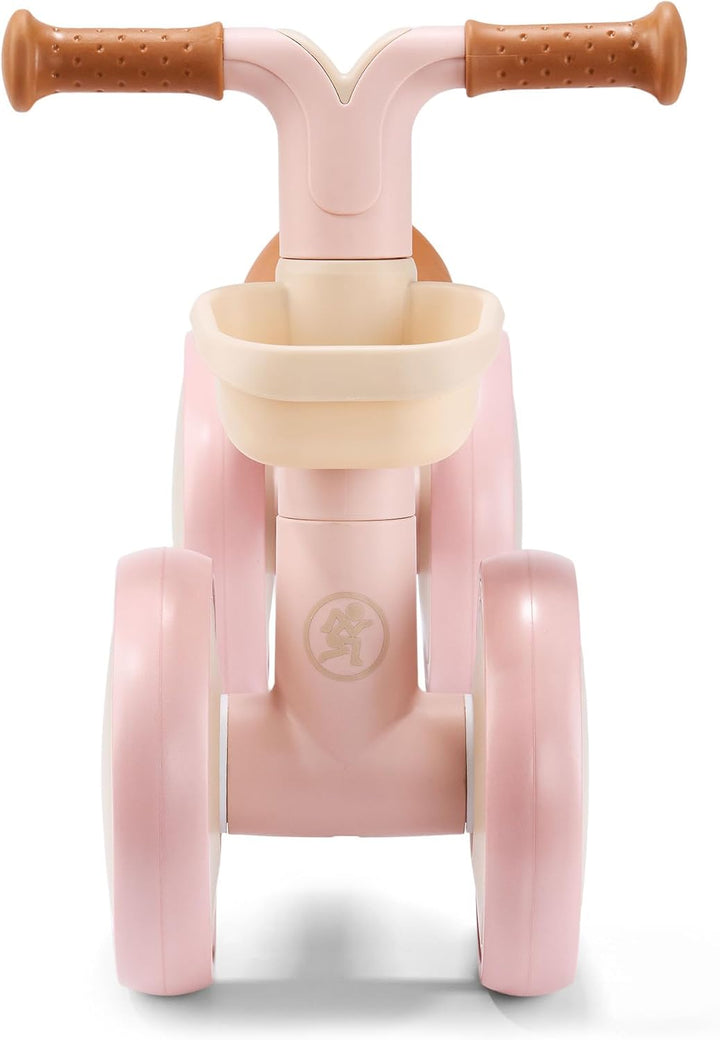 HyperMotion TOBI MINI Pinkes 4-Rad Laufrad für Kinder 12–36 Monate, Leichtes Rutschfahrzeug mit Korb
