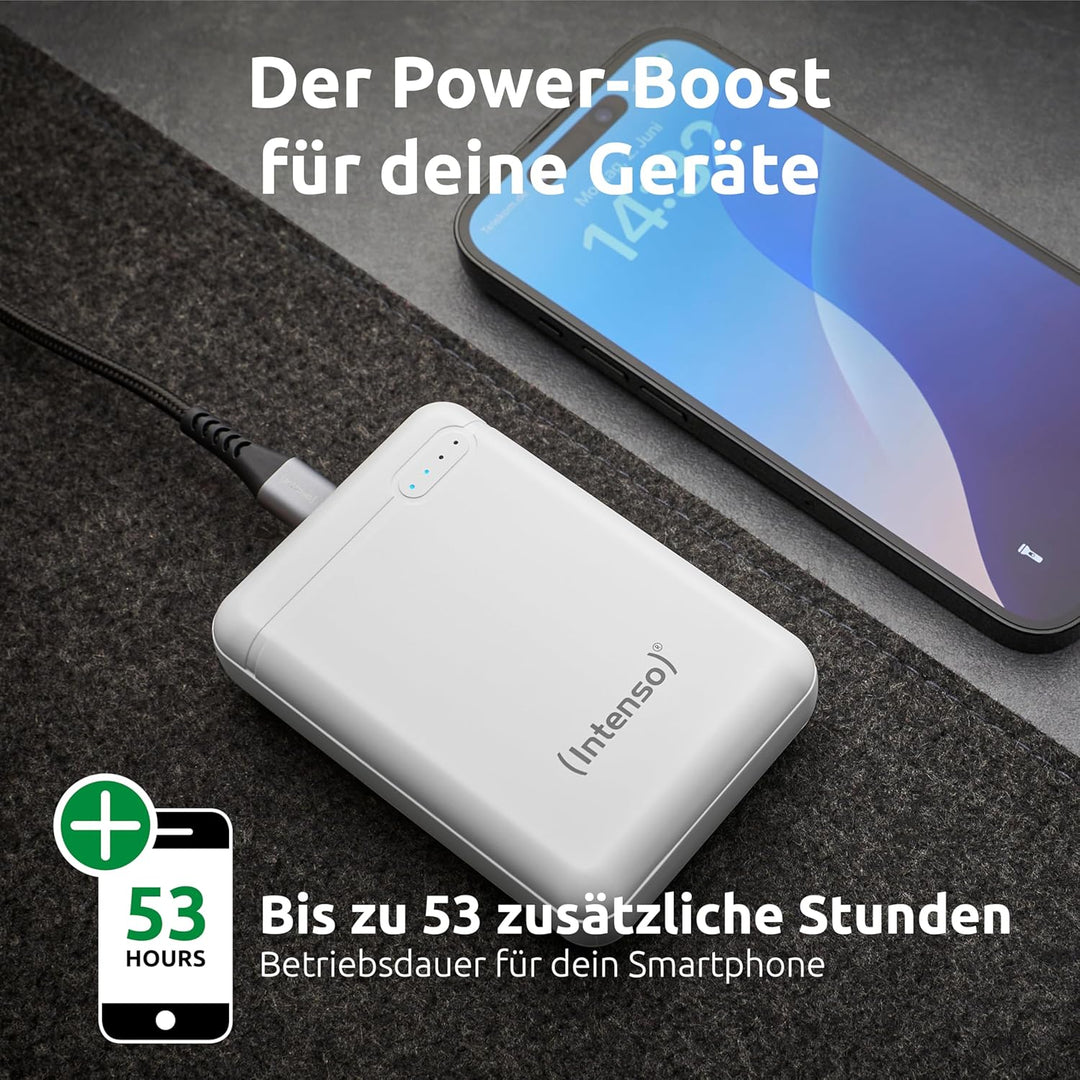 Intenso Powerbank XS10000 – 10.000 mAh – Kompakter externer Akku für Smartphone, Tablet & Kamera, US