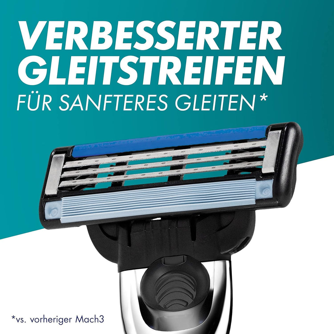 Gillette Mach3 Turbo Rasierklingen für Rasierer, 5 Ersatzklingen für Nassrasierer Herren mit 3-fach