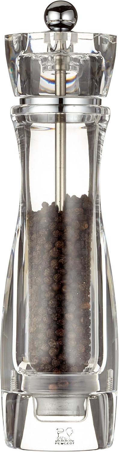 Peugeot 18245 Vittel Pfeffermühle Acryl, 5,9 x 5,9 x 23 cm, transparent Pfeffermühle 23 cm, Pfefferm