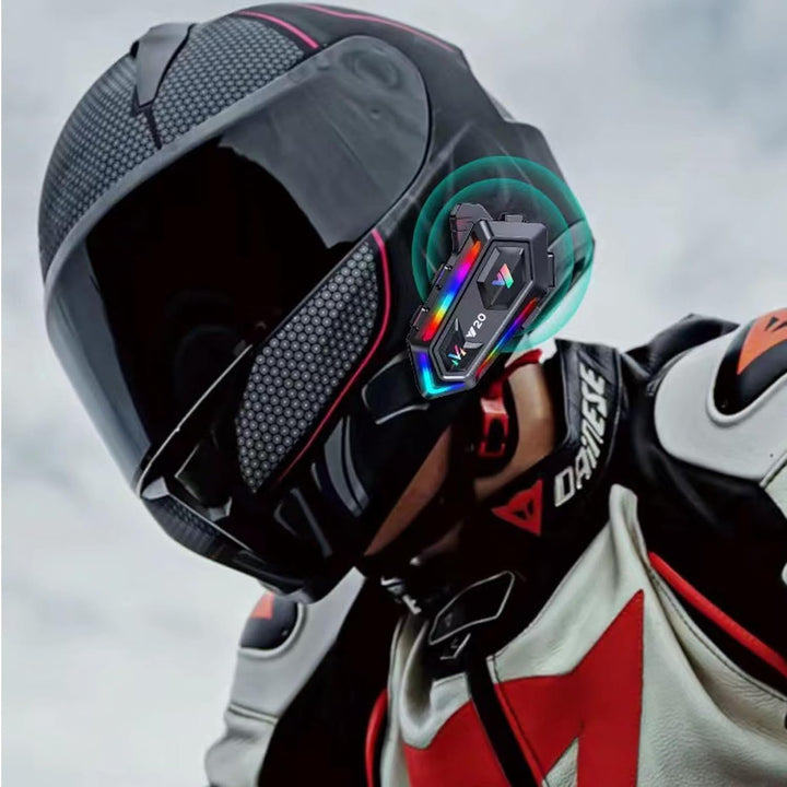 Motorradhelm Bluetooth Motorrad Helm Bluetooth Headset, Doppelte Geräuschreduzierung Headsets, RGB/F