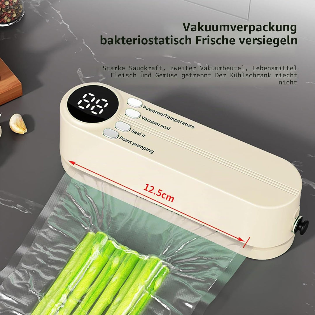 Mini Vakuumiergerät, Tragbar Vakuumierer für kontinuierliches Arbeiten mit hoher Geschwindigkeit, Fo