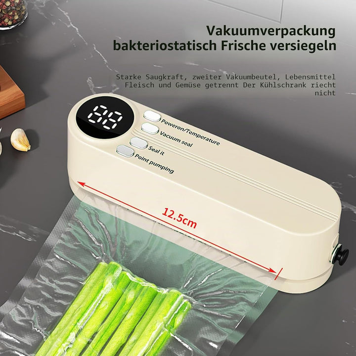 Mini Vakuumiergerät, Tragbar Vakuumierer für kontinuierliches Arbeiten mit hoher Geschwindigkeit, Fo