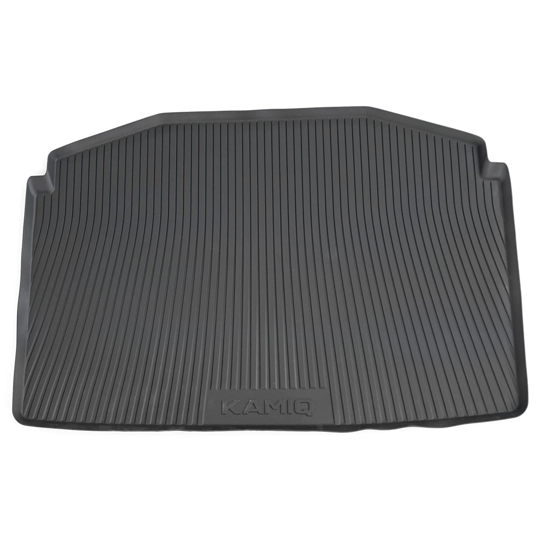 Skoda 658061160 Kofferraumbelag Schutzmatte Kofferraumeinlage Kofferraummatte, mit Kamiq Schriftzug,