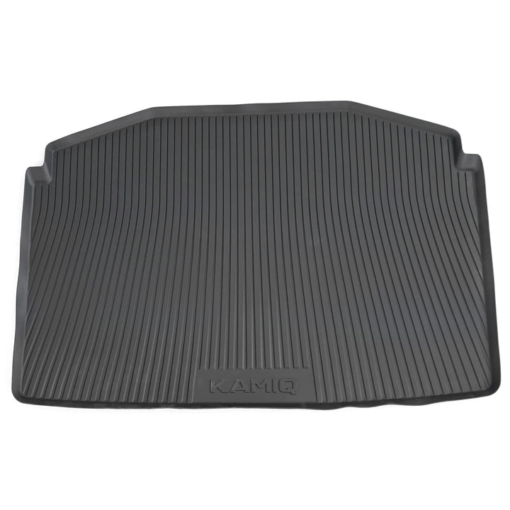 Skoda 658061160 Kofferraumbelag Schutzmatte Kofferraumeinlage Kofferraummatte, mit Kamiq Schriftzug,