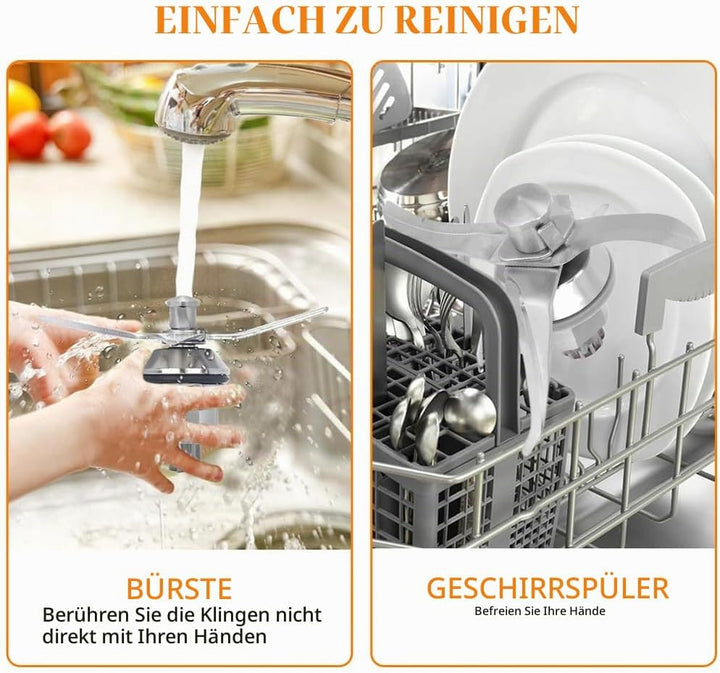 Mixer Messer, TM21 Küchenmaschinen Edelstahl Umgekehrtes Gewinde Mixmesser, Thermomix TM21 Ersatztei