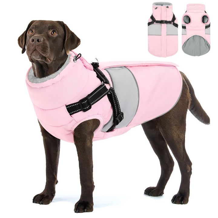 AOFITEE Hundejacke Grosse Hunde, Wasserdicht Winter Hundemantel mit Geschirr für grosse Hunde, Warme