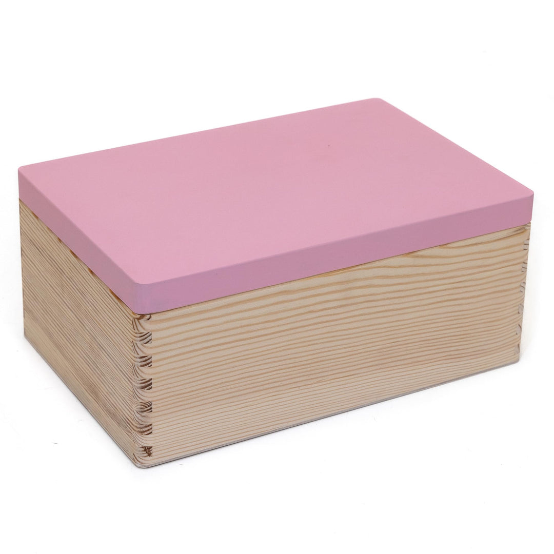 Holzkiste mit Deckel – Rosa – 30×20 cm – Aufbewahrungsbox aus Holz für Fotos, Andenken, Kinderzimmer