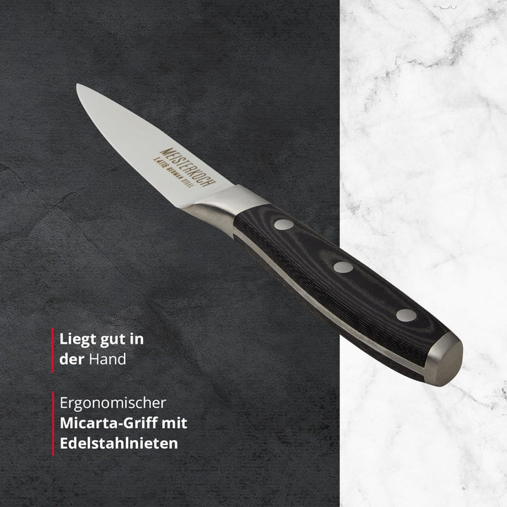 MEISTERKOCH Gemüsemesser Messer Küchenmesser | 8,5 cm Klinge aus rostfreiem deutschen Edelstahl | er