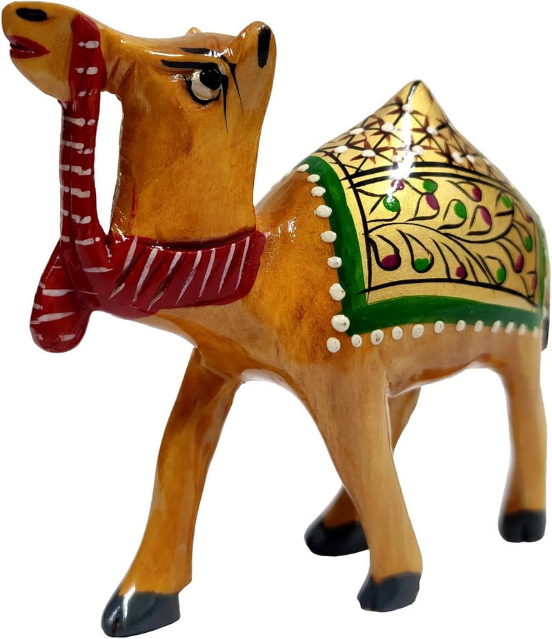 Purpledip Holz Camel mit schönen Fine Gold Malerei; Miniatur Idol Geschenk (11257 Ordner Plastik Eco