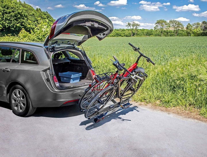 EUFAB 11417 Fahrradträger JAMES, E-Bike geeignet, Diebstahlschutz, erweiterbar, für 2 Fahrräder, für