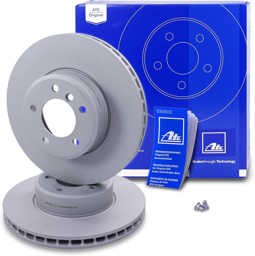 ATE Bremsenset Vorderachse inkl. Bremsscheiben vorne Ø 324 mm belüftet und Bremsbeläge vorne + Versc
