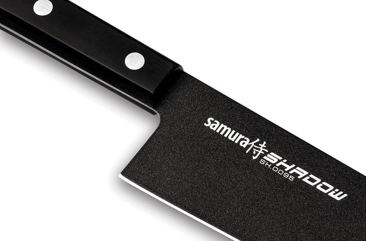 Samura Profi Santokumesser ultra-scharf, gross, aus japanisch AUS 8 Edelstahl, 18cm Klingeschwarze K