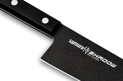Samura Profi Santokumesser ultra-scharf, gross, aus japanisch AUS 8 Edelstahl, 18cm Klingeschwarze K