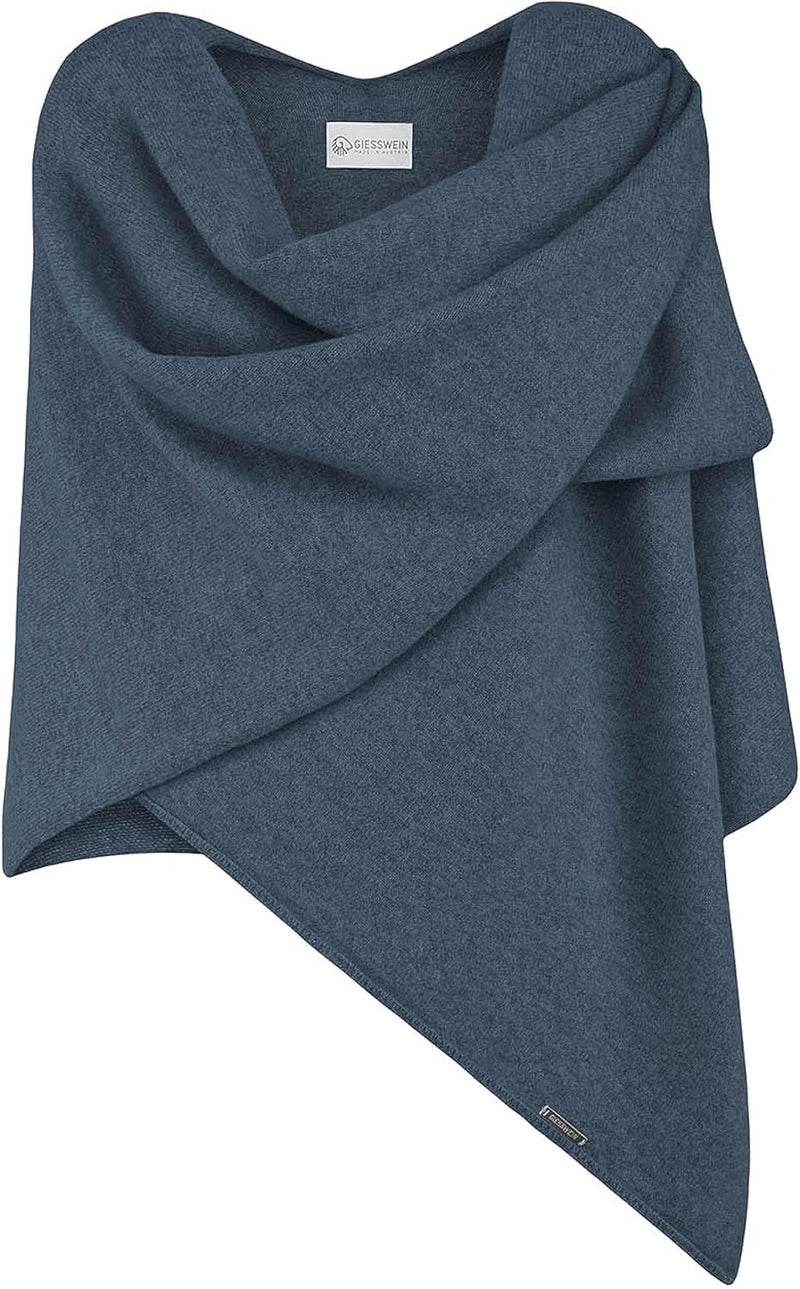 GIESSWEIN Merino Lambswool Cape - Eleganter Feinstrick Überwurf aus Lammwolle, Merinowolle Cape für