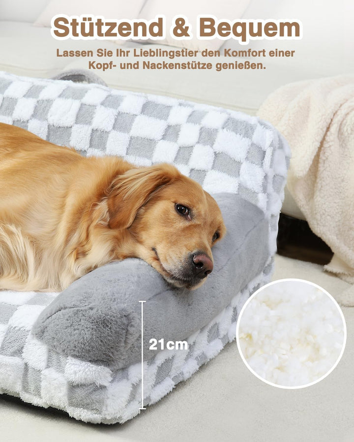 KSIIA Orthopädisches Katzenbett Flauschig 104x69cm, Abnehmbar Katzensofa Hundebett Waschbar, Hundeso