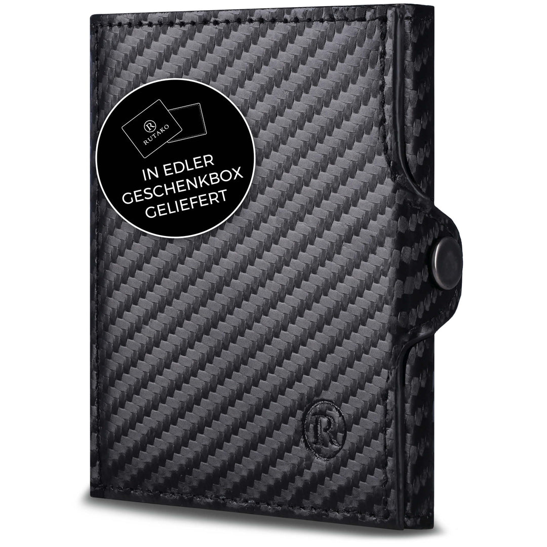 RUTAKO Slim Wallet mit Münzfach & RFID-Schutz - Kartenetui Herren & Damen - Kreditkartenetui klein -