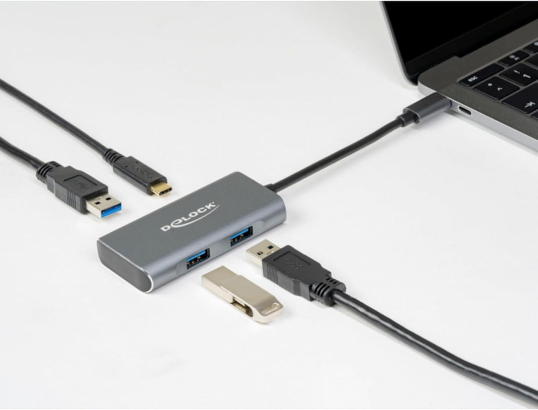 Delock Externer USB 3.2 Gen 2 Type-C Hub mit 3 x Typ-A und 1 x Type-C