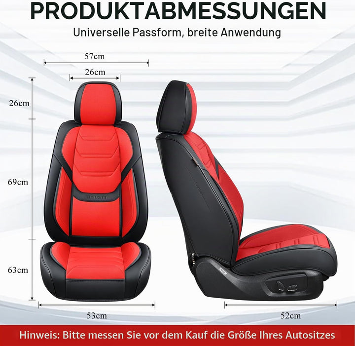 Komplettset Autositzbezüge aus atmungsaktivem Kunstleder Für Vorder- und Rücksitze inkl. Kopfstützen