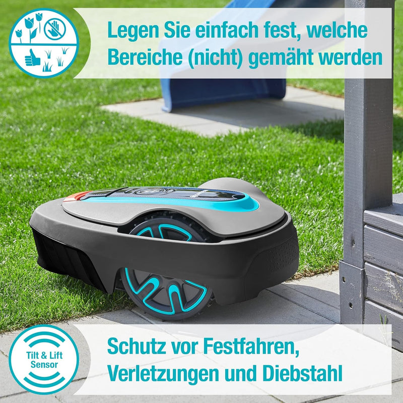 Gardena Mähroboter smart SILENO life 1000 m² Set: Innovative LONA AI-Technologie, Steuerung per App,