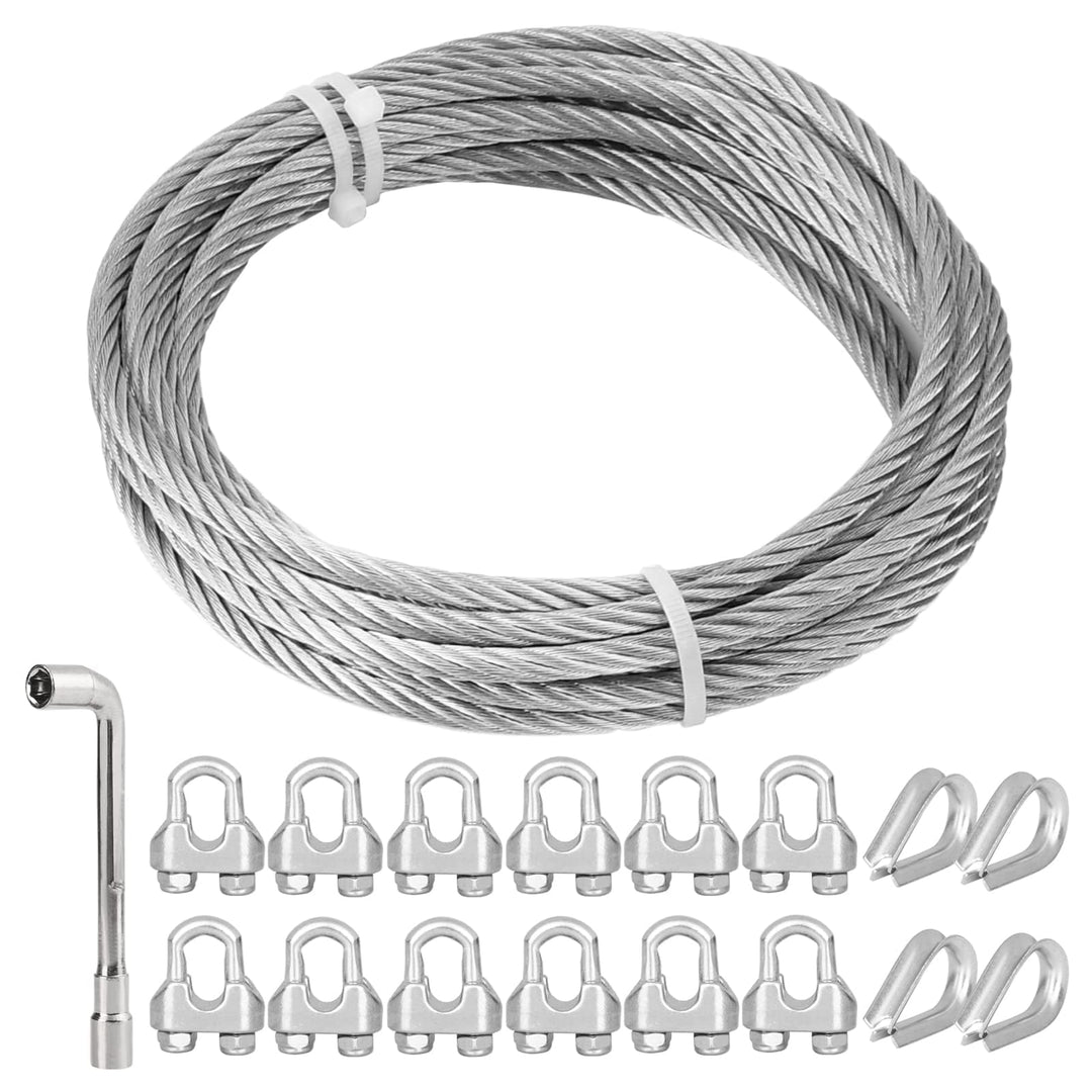 TooTaci 6mm Edelstahlseil,5M/6mm Drahtseil Edelstahl 7 * 19,Stahlseil mit ösen,M6 Drahtseilklemme,6m