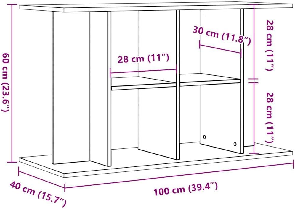 vidaXL Aquariumständer Altholz-Optik 100x40x60 cm Holzwerkstoff, Aquarienschrank, Aquarienunterschra