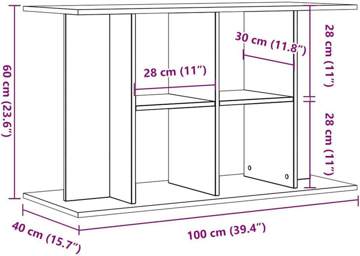 vidaXL Aquariumständer Altholz-Optik 100x40x60 cm Holzwerkstoff, Aquarienschrank, Aquarienunterschra