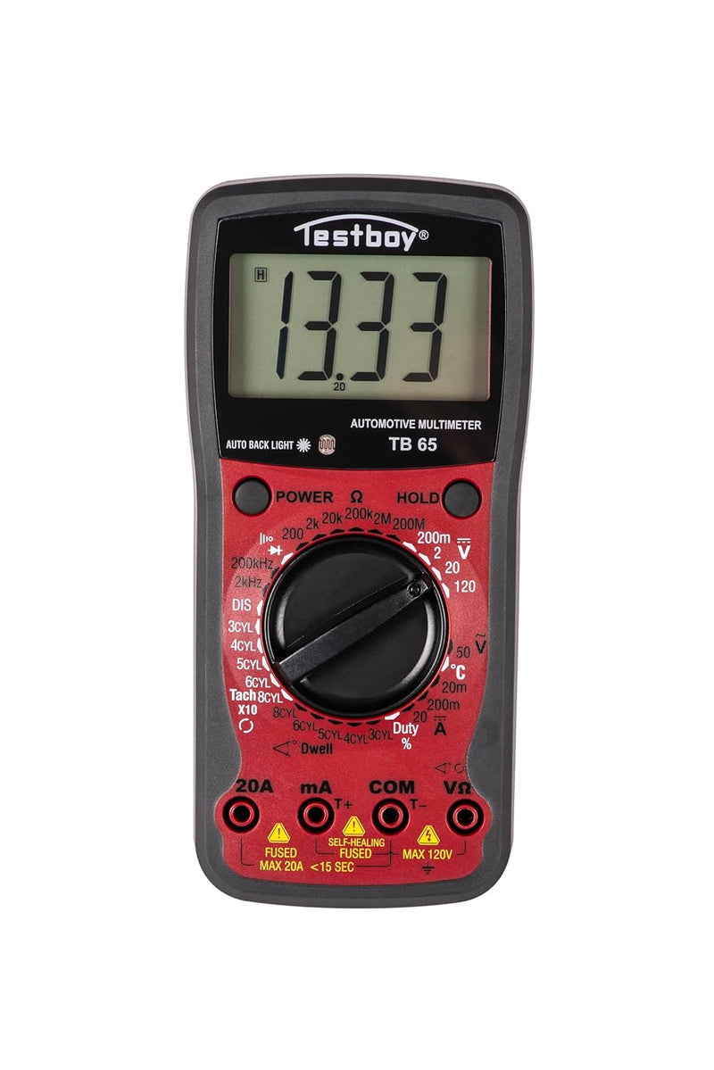 Testboy 65 Automotive-Multimeter mit Temperaturmessung, Kfz-Messgerät (Drehzahlmessung, Schliesswink