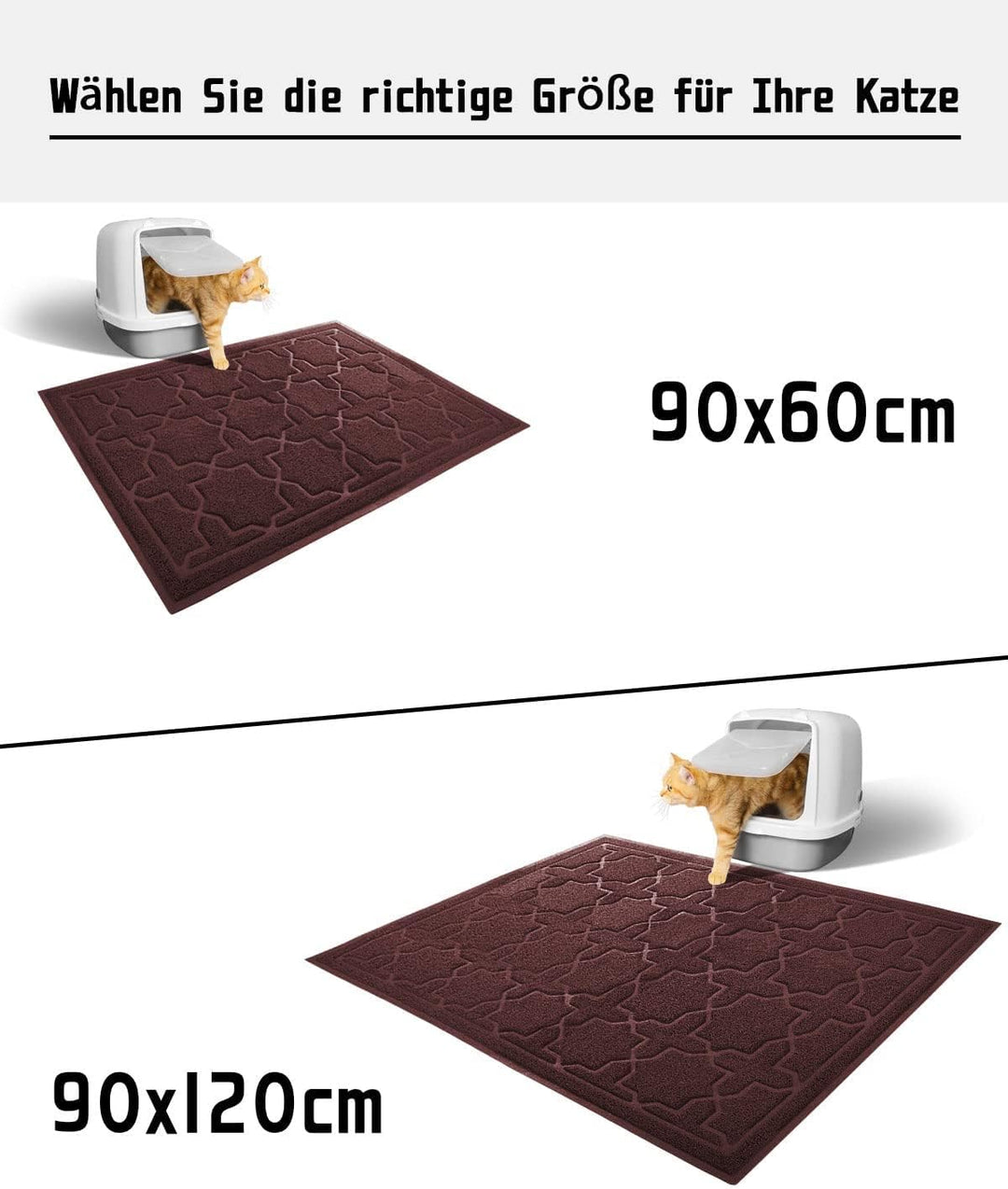 Yimobra Katzenstreu Matte, 90 x 60 cm, Wasserdichte Katzenklomatte Rutschfest Katzenklo Unterleger M