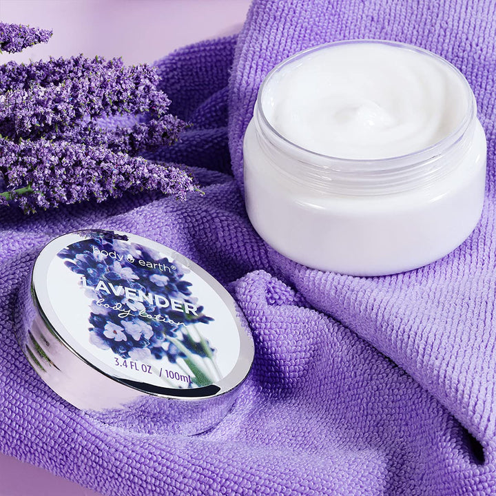 BODY & EARTH Lavendel Wellness Set für Frauen 7 tlg. Beauty Set, Badeset Frauen Geschenk, Geburtstag