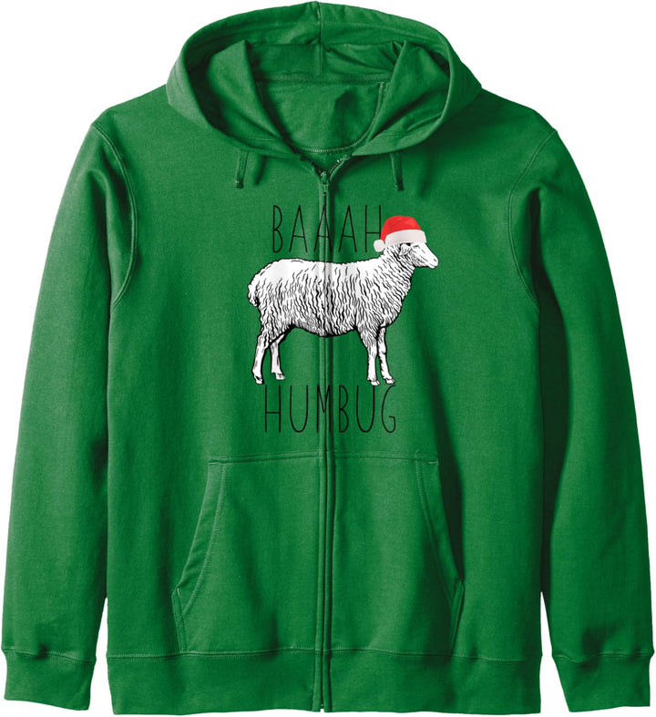 BAAAH HUMBUG Schaf Lustiger Hässlicher Weihnachtspullover Meme Kapuzenjacke