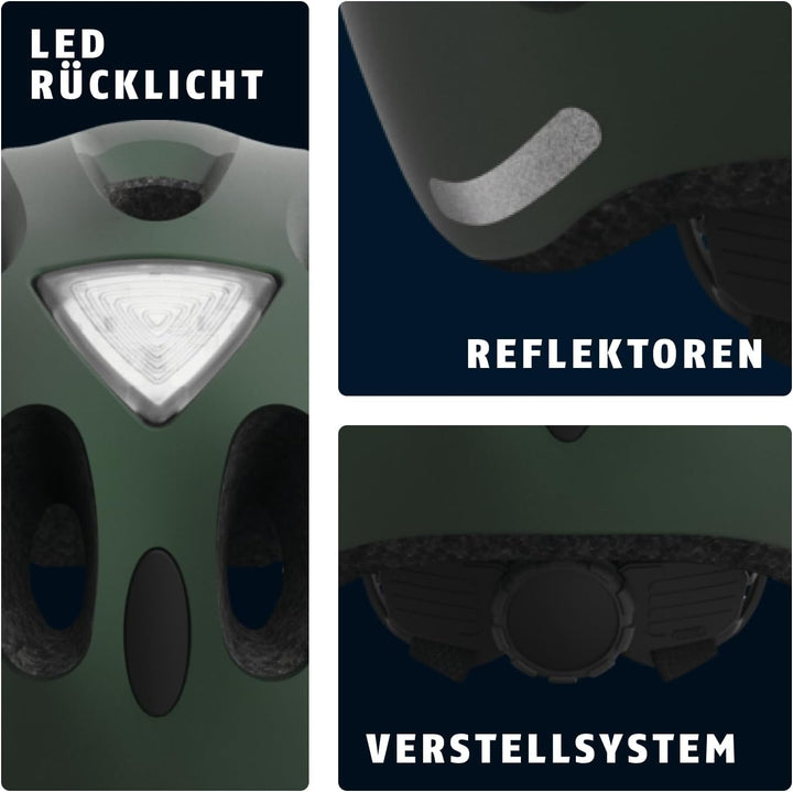 ABUS Stadthelm Youn-I ACE - Fahrradhelm für den Alltag - mit integriertem LED-Rücklicht - für Damen