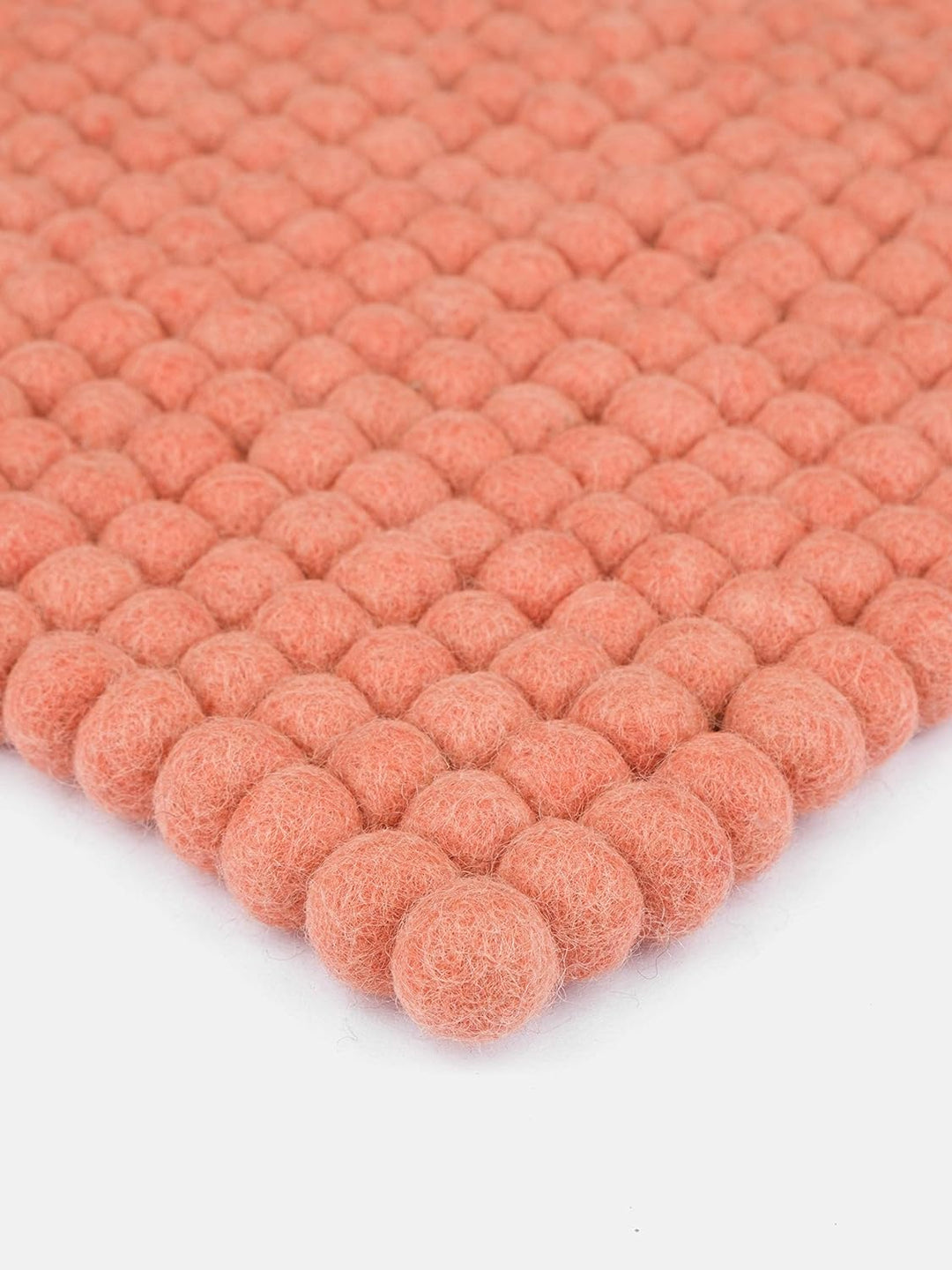 myfelt Filzkugel-Sitzauflage Stuhlauflage - Lea - quadratisch, 36x36 cm, Lachsfarben, Lachsfarben