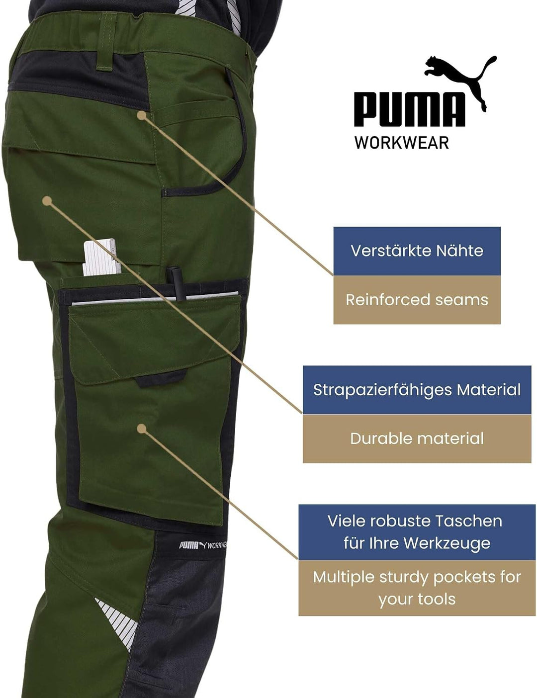 Puma Workwear Precision X - Arbeitshose Herren - Premium Arbeitskleidung mit vielen Taschen und vers