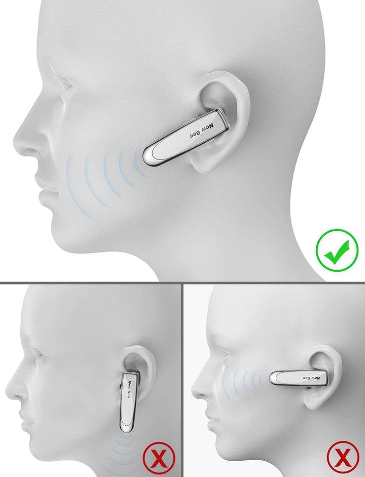 New Bee Bluetooth Headset Wireless Freisprech Telefon | Bluetooth-Headset mit Mikrofon für iPhone Sa